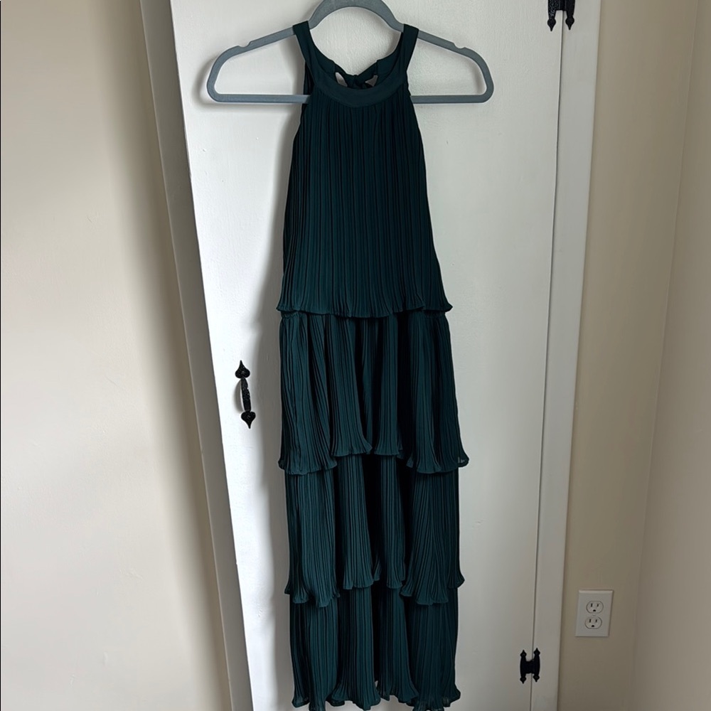 Elegant Green Tiered Kids Dress